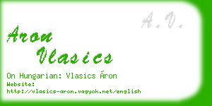 aron vlasics business card