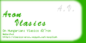 aron vlasics business card